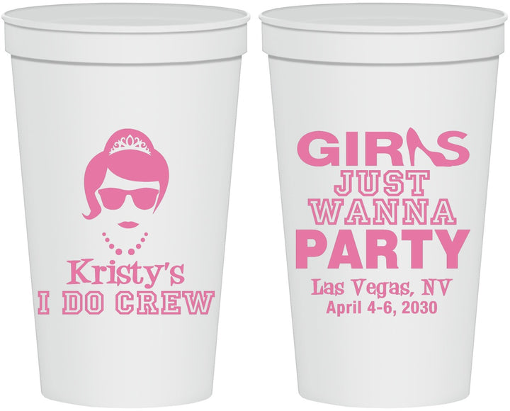 Personalized Bachelorette 22 oz Stadium Cups - Girls Just Wanna Party | 60158