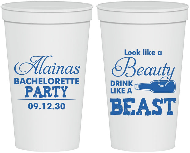 Personalized Bachelorette 22 oz Stadium Cups - Beauty Beast | 60161