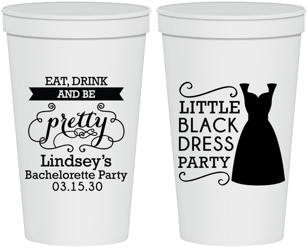 Personalized Bachelorette 22 oz Stadium Cups - Little Black Dress | 60164