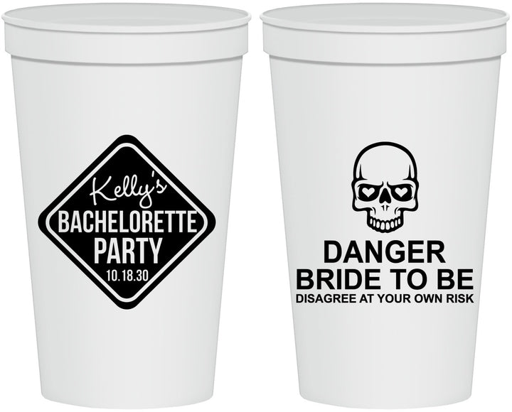 Personalized Bachelorette 22 oz Stadium Cups - Danger Bride To Be | 60165