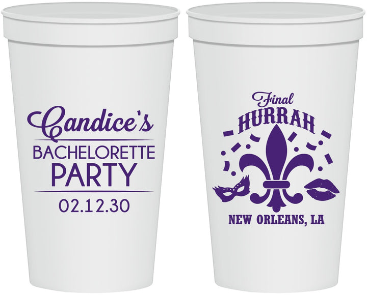 Personalized Bachelorette 22 oz Stadium Cups - New Orleans | 60166