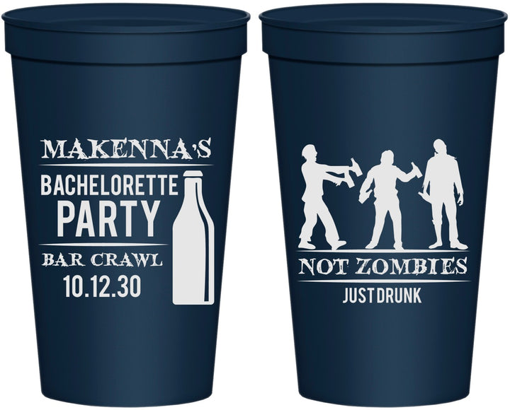 Personalized Bachelorette 22 oz Stadium Cups - Zombie | 60173