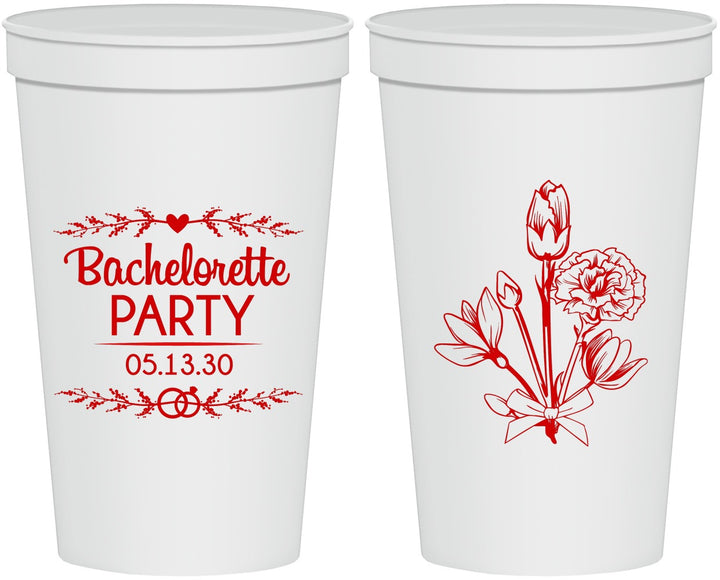 Personalized Bachelorette 22 oz Stadium Cups - Flowers | 60174