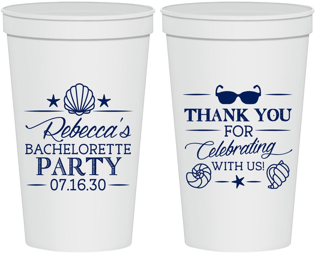 Personalized Bachelorette 22 oz Stadium Cups - Beach | 60177