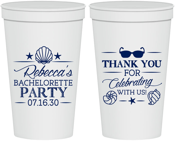 Personalized Bachelorette 22 oz Stadium Cups - Beach | 60177