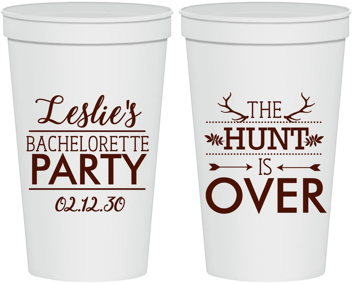 Personalized Bachelorette 22 oz Stadium Cups - The Hunt Is Over | 60184