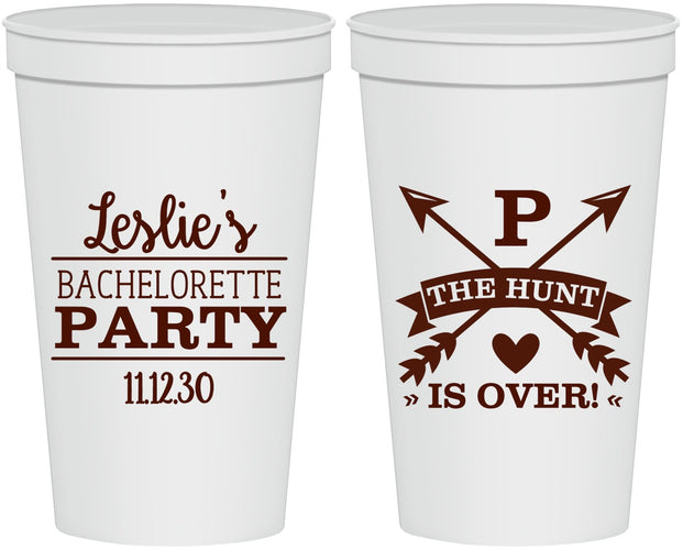 Personalized Bachelorette 22 oz Stadium Cups - The Hunt Is Over | 60186