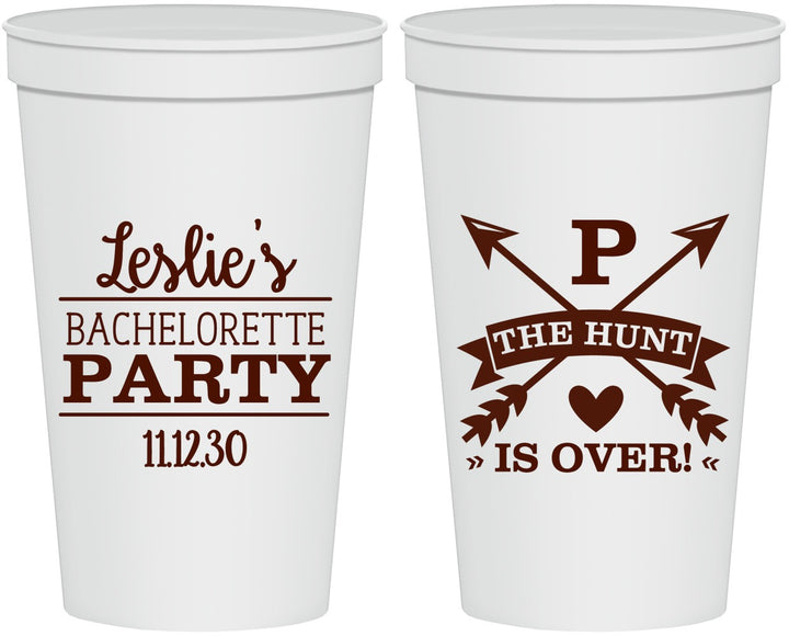 Personalized Bachelorette 22 oz Stadium Cups - The Hunt Is Over | 60186