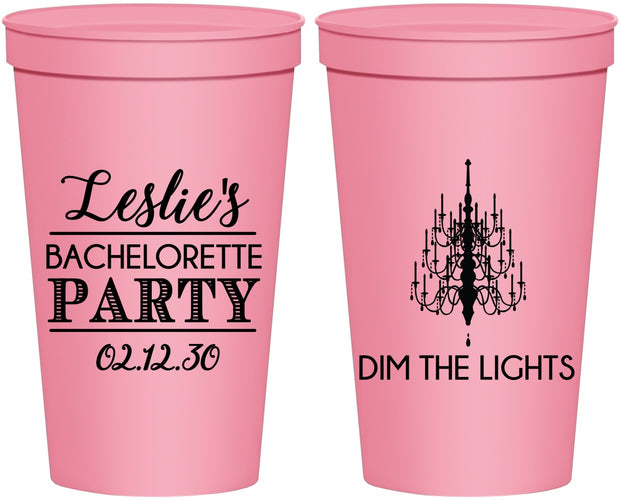 Personalized Bachelorette 22 oz Stadium Cups - Lights | 60188