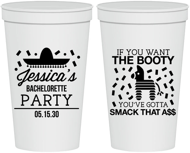 Personalized Bachelorette 22 oz Stadium Cups - Smack That Ass | 60192