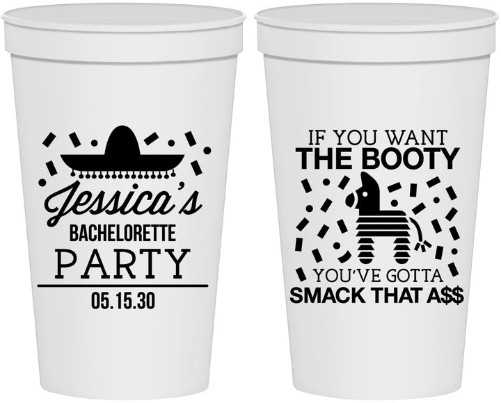 Personalized Bachelorette 22 oz Stadium Cups - Smack That Ass | 60192