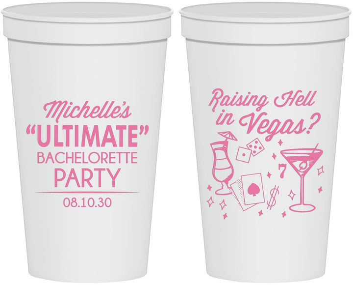 Personalized Bachelorette 22 oz Stadium Cups - Raising Hell In Vegas | 60196