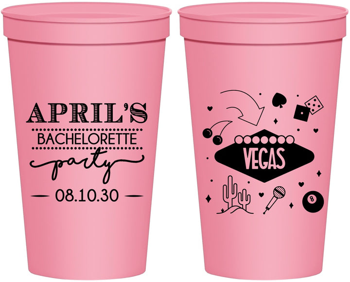 Personalized Bachelorette 22 oz Stadium Cups - Las Vegas | 60198
