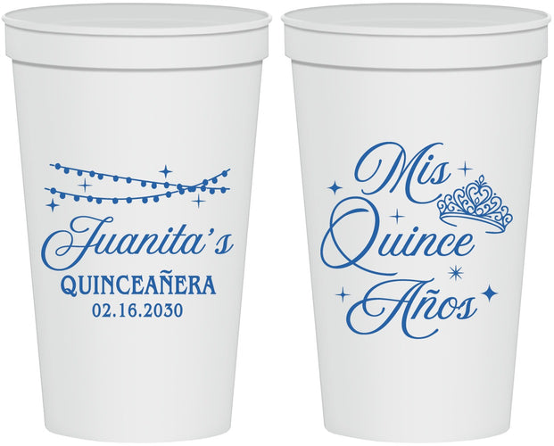 Personalized Quinceanera 22 oz Stadium Cups - Mis Quince Anos | 70001