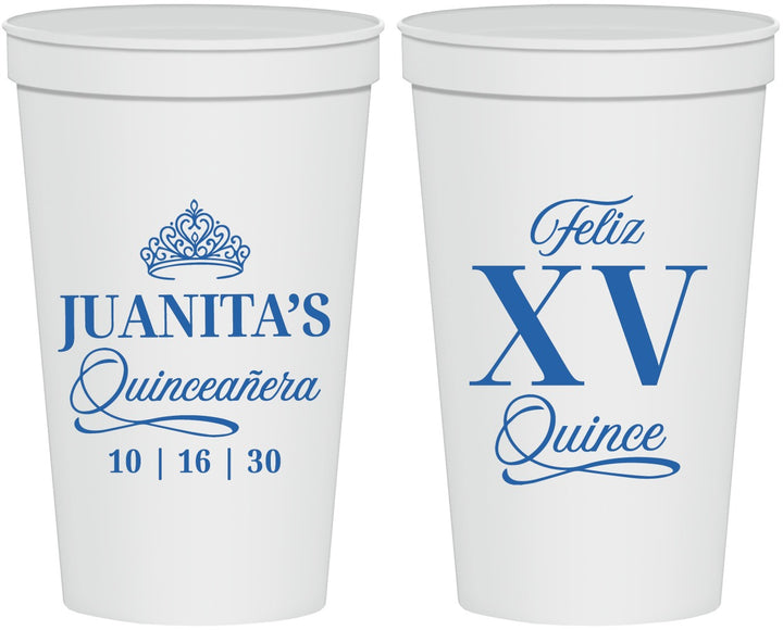 Personalized Quinceanera 22 oz Stadium Cups - Mis Quince Anos | 70003