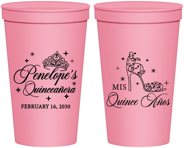 Personalized Quinceanera 22 oz Stadium Cups - Mis Quince Anos | 70004