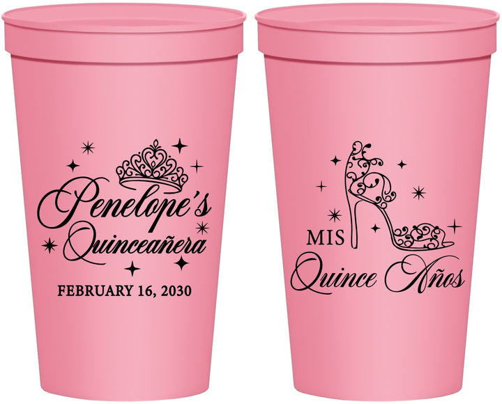 Personalized Quinceanera 22 oz Stadium Cups - Mis Quince Anos | 70004