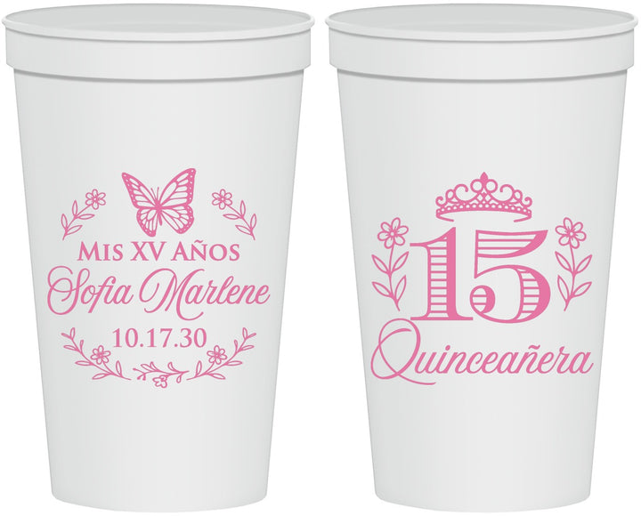 Personalized Quinceanera 22 oz Stadium Cups - Mis Quince Anos | 70007