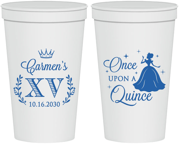 Personalized Quinceanera 22 oz Stadium Cups - Once Upon A Quince | 70011