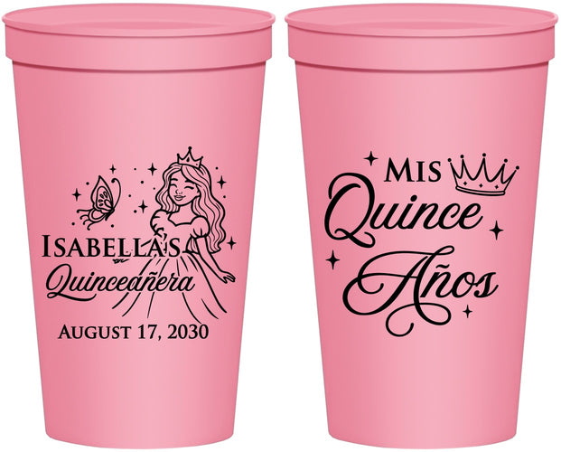 Personalized Quinceanera 22 oz Stadium Cups - Mis Quince Anos | 70012