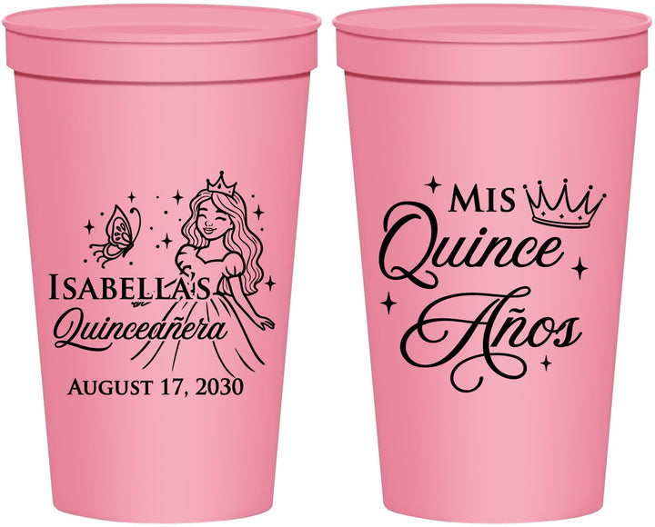 Personalized Quinceanera 22 oz Stadium Cups - Mis Quince Anos | 70012