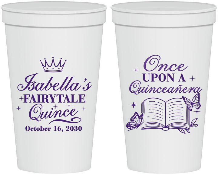 Personalized Quinceanera 22 oz Stadium Cups - Once Upon A Quince | 70013