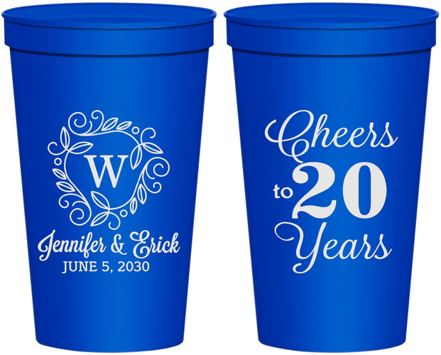 Personalized Anniversary 22 oz Stadium Cups - Cheers To 20 Years | 80001