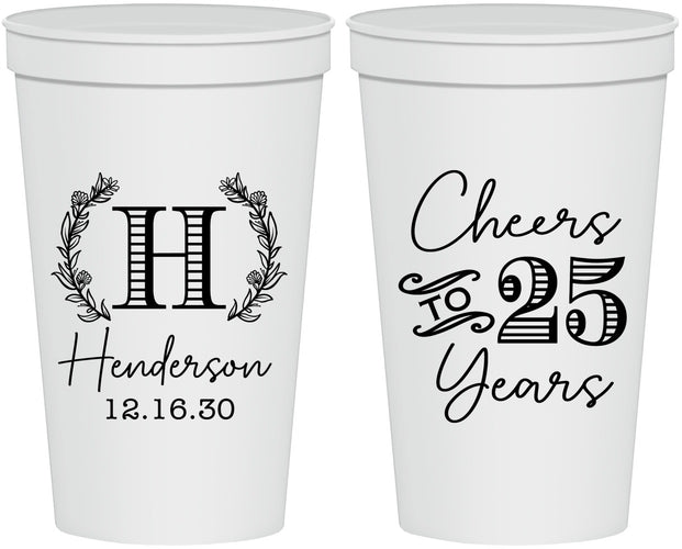 Personalized Anniversary 22 oz Stadium Cups - Cheers To 25 Years | 80002