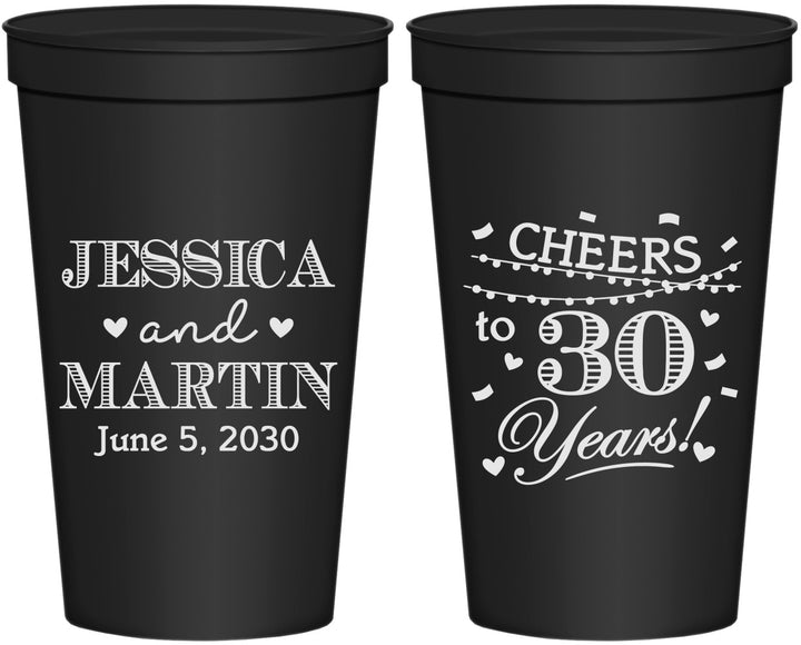 Personalized Anniversary 22 oz Stadium Cups - Cheers To 30 Years | 80003