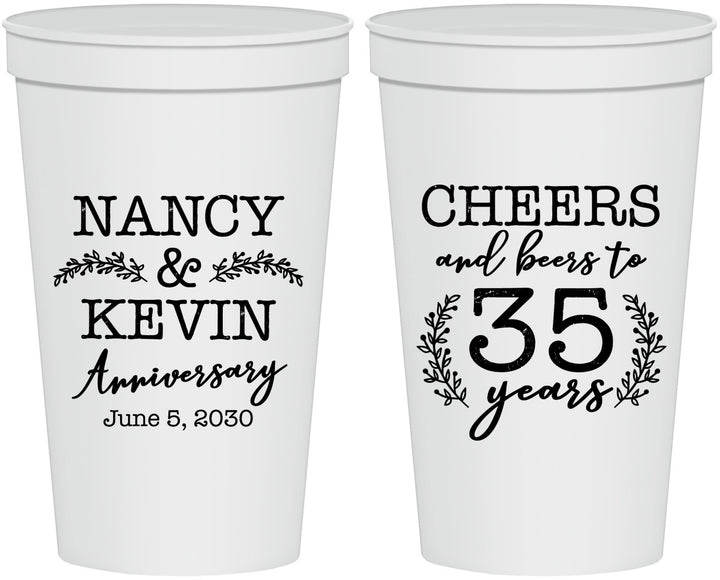 Personalized Anniversary 22 oz Stadium Cups - Cheers To 35 Years | 80004