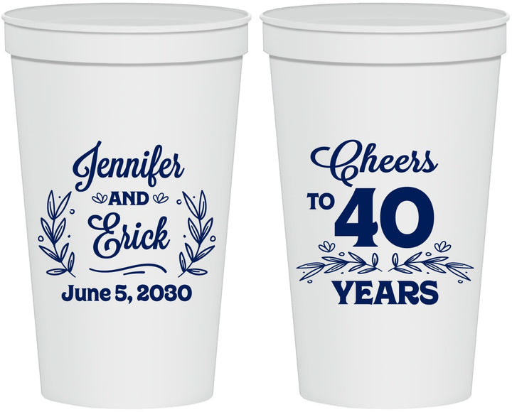 Personalized Anniversary 22 oz Stadium Cups - Cheers To 40 Years | 80005