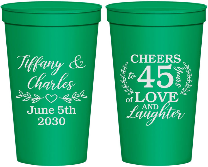 Personalized Anniversary 22 oz Stadium Cups - Cheers To 45 Years | 80006