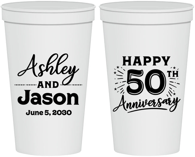 Personalized Anniversary 22 oz Stadium Cups - 50th Wedding | 80007