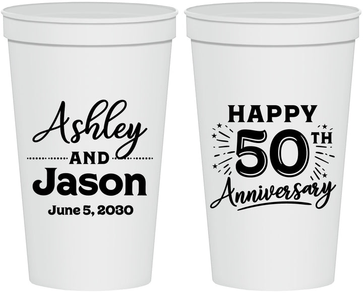 Personalized Anniversary 22 oz Stadium Cups - 50th Wedding | 80007