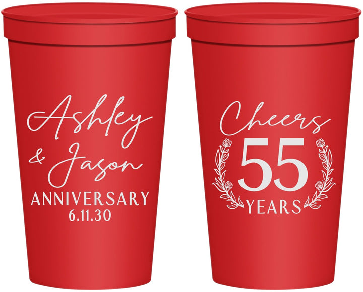 Personalized Anniversary 22 oz Stadium Cups - Cheers To 55 Years | 80008
