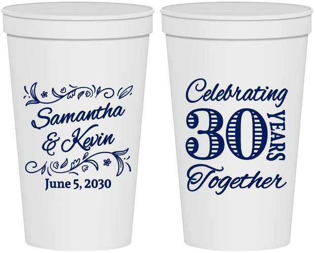 Personalized Anniversary 22 oz Stadium Cups - 30 Years Together | 80013