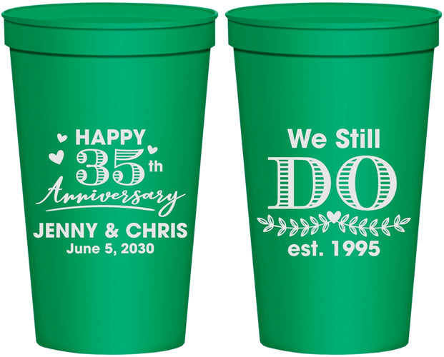 Personalized Anniversary 22 oz Stadium Cups - 35th Wedding | 80014