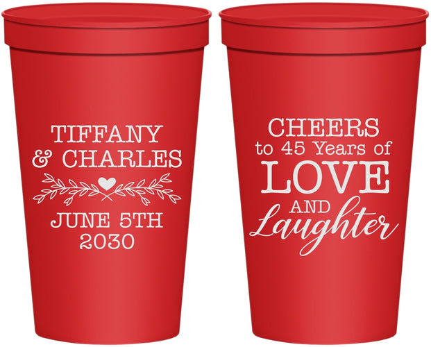 Personalized Anniversary 22 oz Stadium Cups - Cheers To 45 Years | 80016