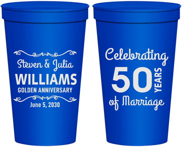 Personalized Anniversary 22 oz Stadium Cups - 50 Years Of Marriage | 80017