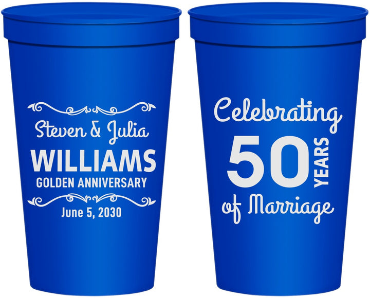Personalized Anniversary 22 oz Stadium Cups - 50 Years Of Marriage | 80017