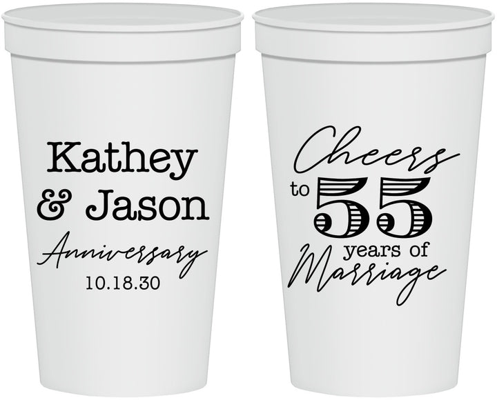 Personalized Anniversary 22 oz Stadium Cups - Cheers To 55 Years | 80018