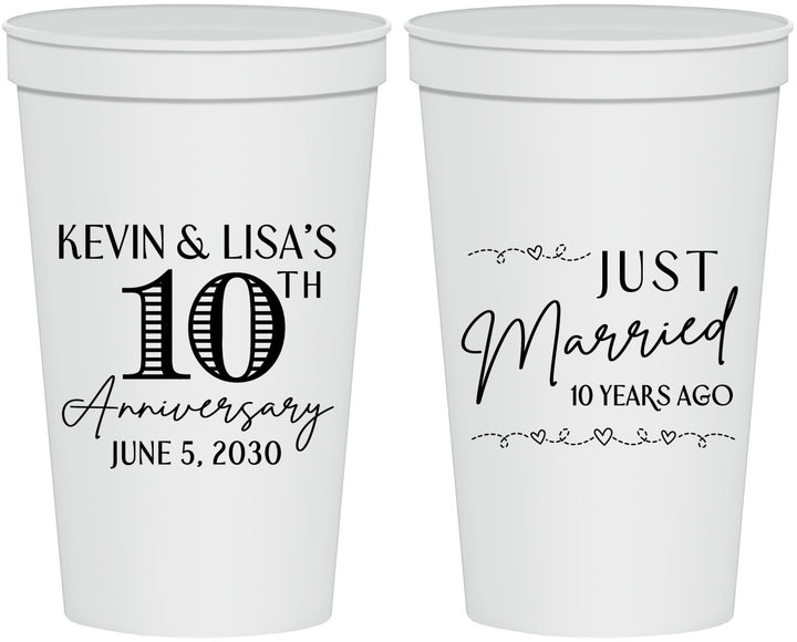 Personalized Anniversary 22 oz Stadium Cups - 10 Years Down | 80020