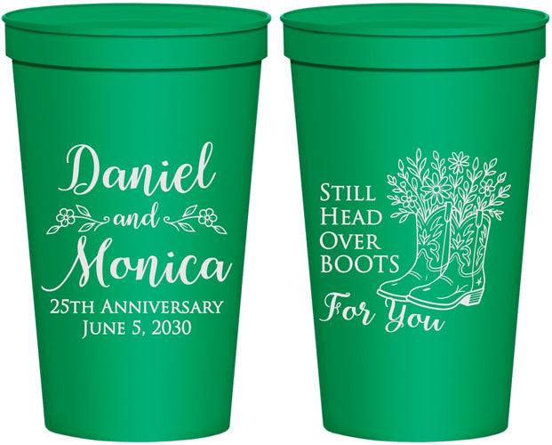 Personalized Anniversary 22 oz Stadium Cups - 25th Wedding | 80022