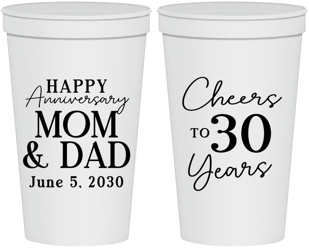 Personalized Anniversary 22 oz Stadium Cups - Cheers To 30 Years | 80023