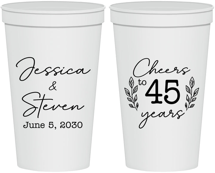 Personalized Anniversary 22 oz Stadium Cups - Cheers To 45 Years | 80026