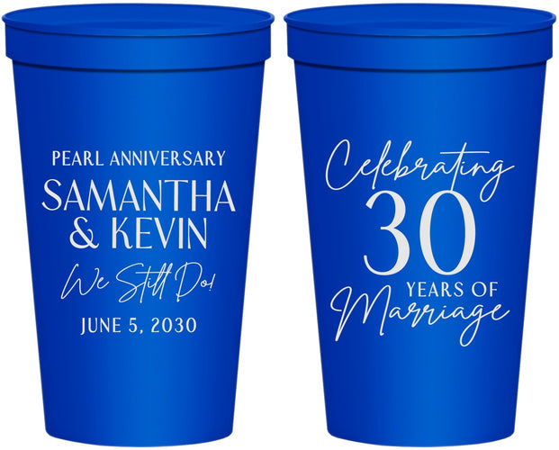 Personalized Anniversary 22 oz Stadium Cups - 30 Years Of Marriage | 80033
