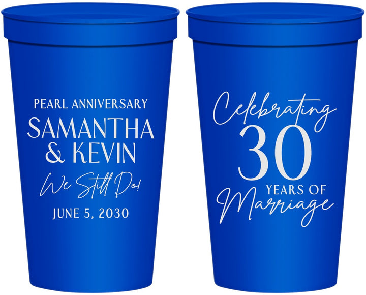 Personalized Anniversary 22 oz Stadium Cups - 30 Years Of Marriage | 80033