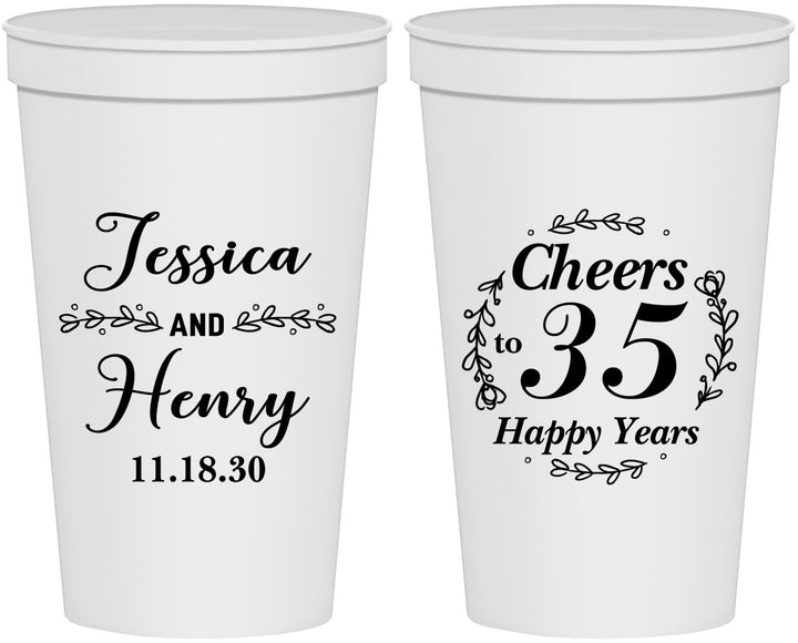 Personalized Anniversary 22 oz Stadium Cups - Cheers To 35 Years | 80034