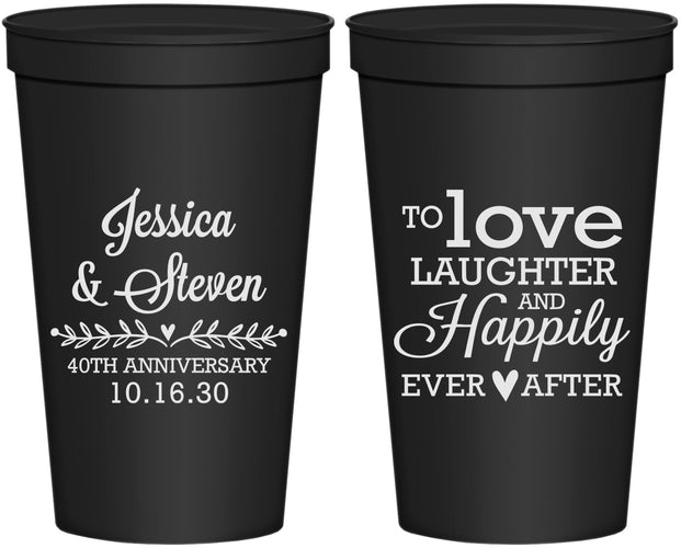 Personalized Anniversary 22 oz Stadium Cups - 40th Wedding | 80035