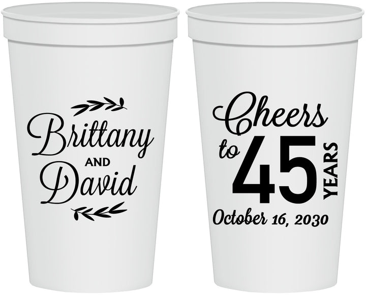 Personalized Anniversary 22 oz Stadium Cups - Cheers To 45 Years | 80036